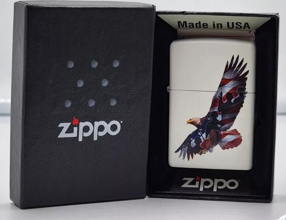 ZIPPO Windproof Lighter USA Flag Eagle Design - Free Shipping