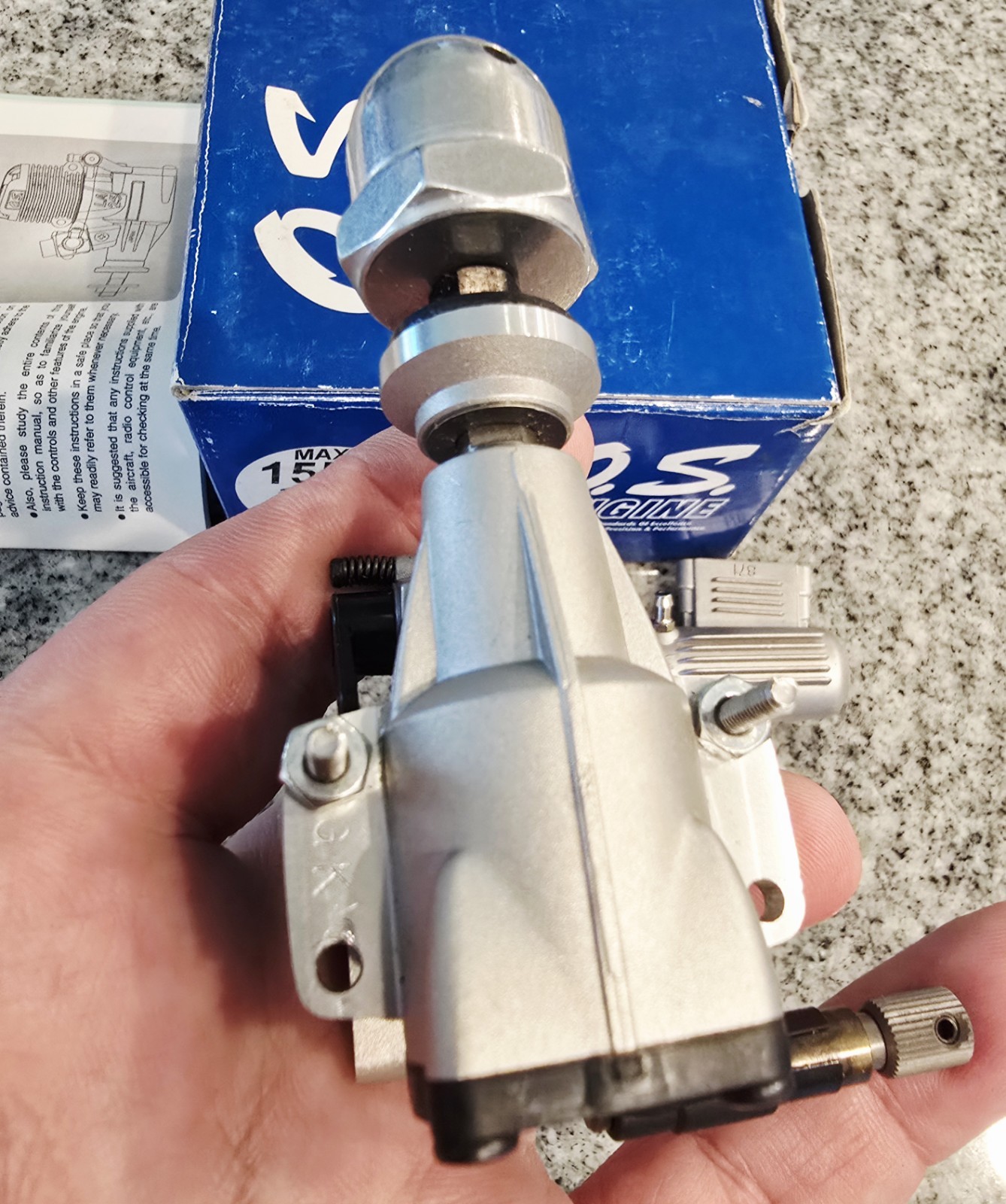 OS MAX 15 LA Nitro RC Engine Glow Motor 11532 & Muffler - Silver W/Extra Stuff