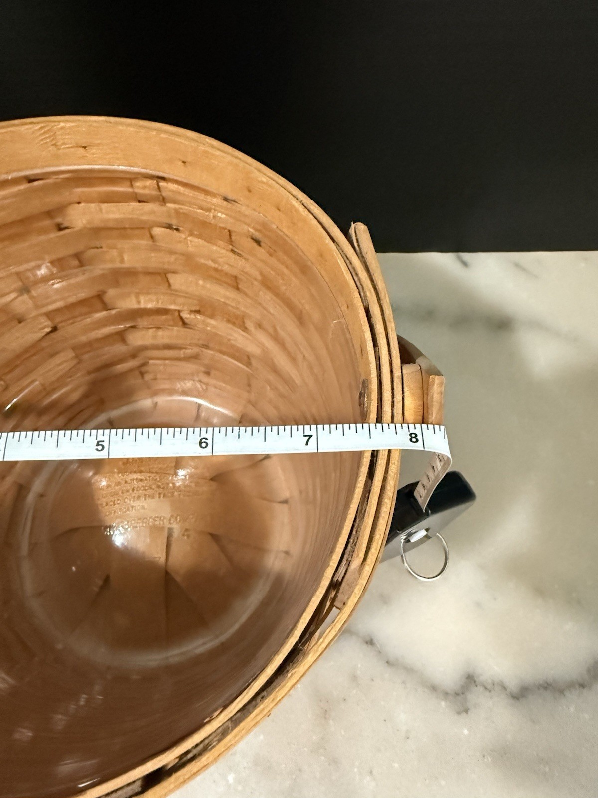 Longaberger Round 7” Basket with Handle and Liner