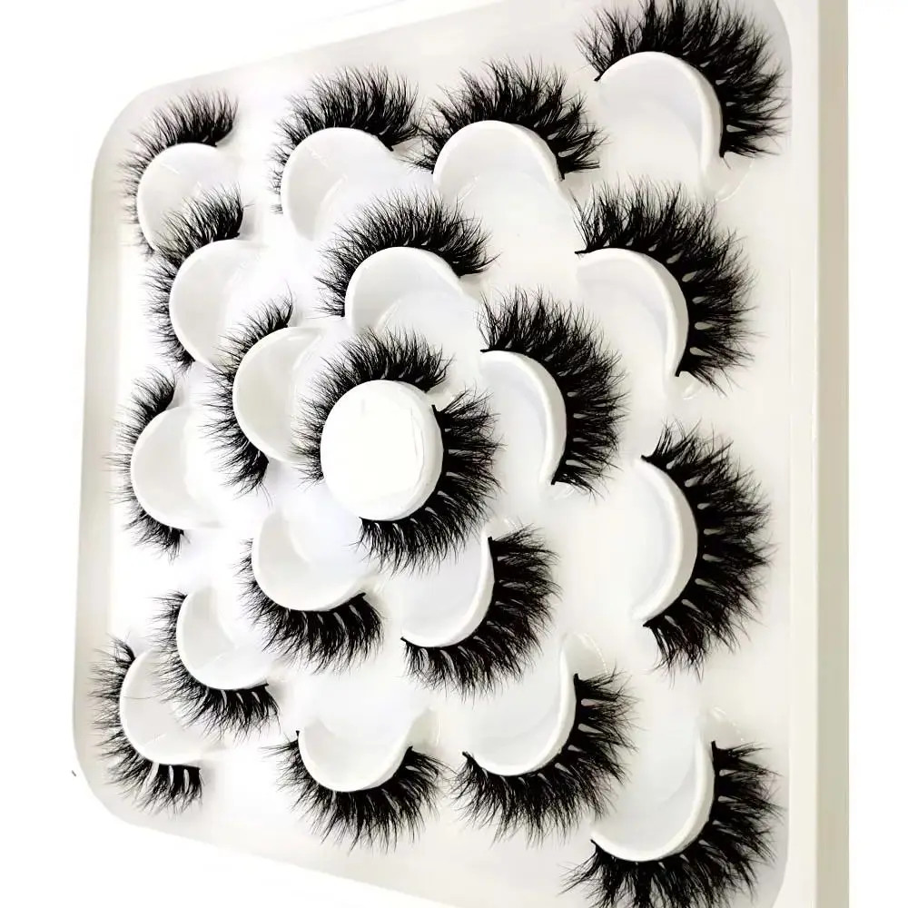 NEW 10 pairs Handmade 3d mink lashes short False Eyelashes Cross Messy Dense Nat