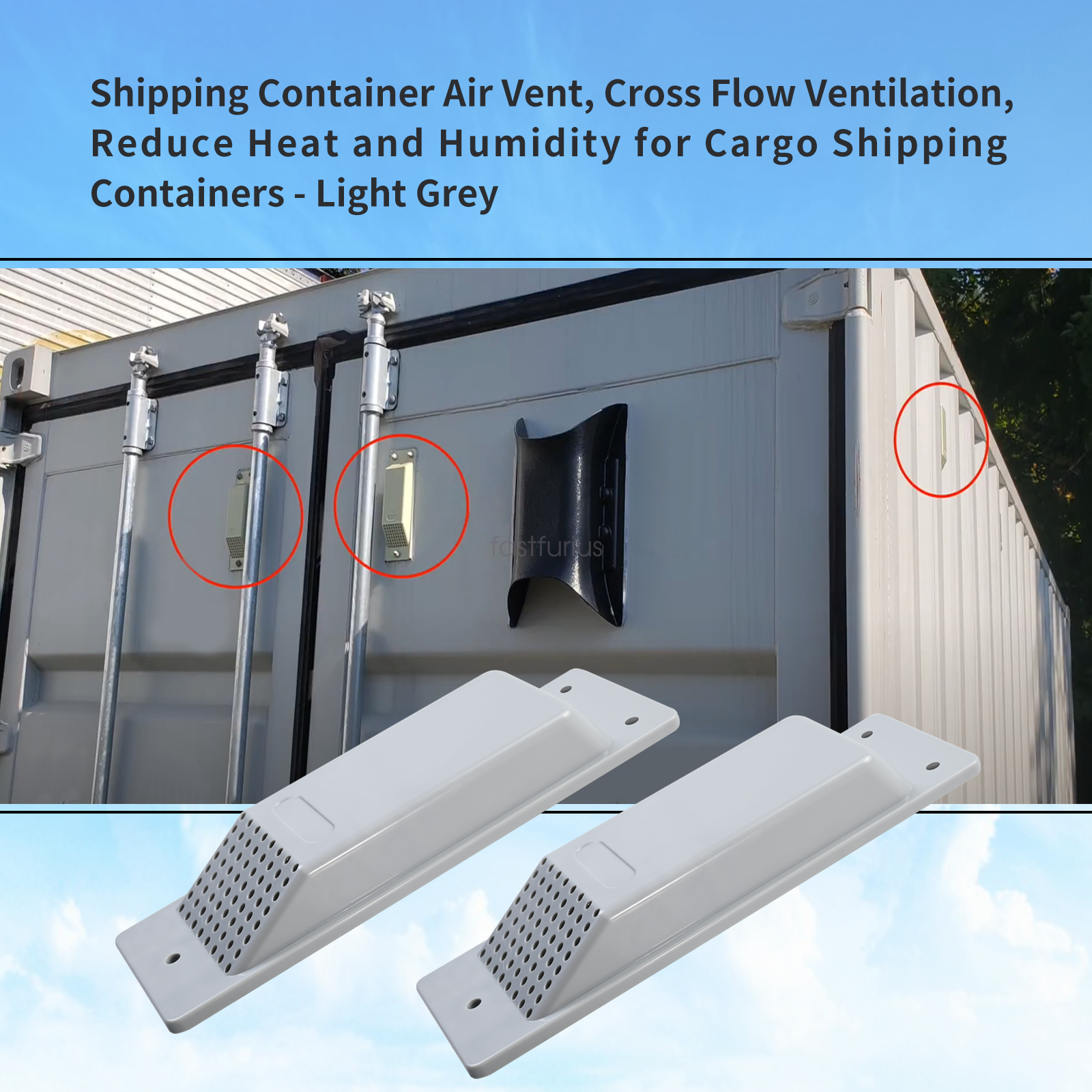 8 pack Shipping Container Air Vent, Cross Flow Ventilation