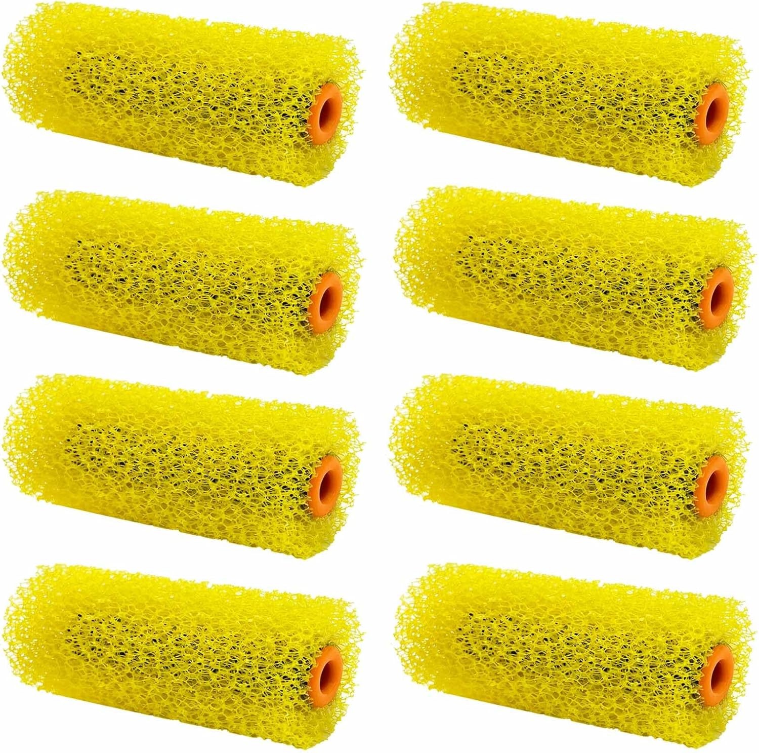 8 Pcs Textured Paint Roller Covers, 4 inch Large Foam 4,8pcsLARGE