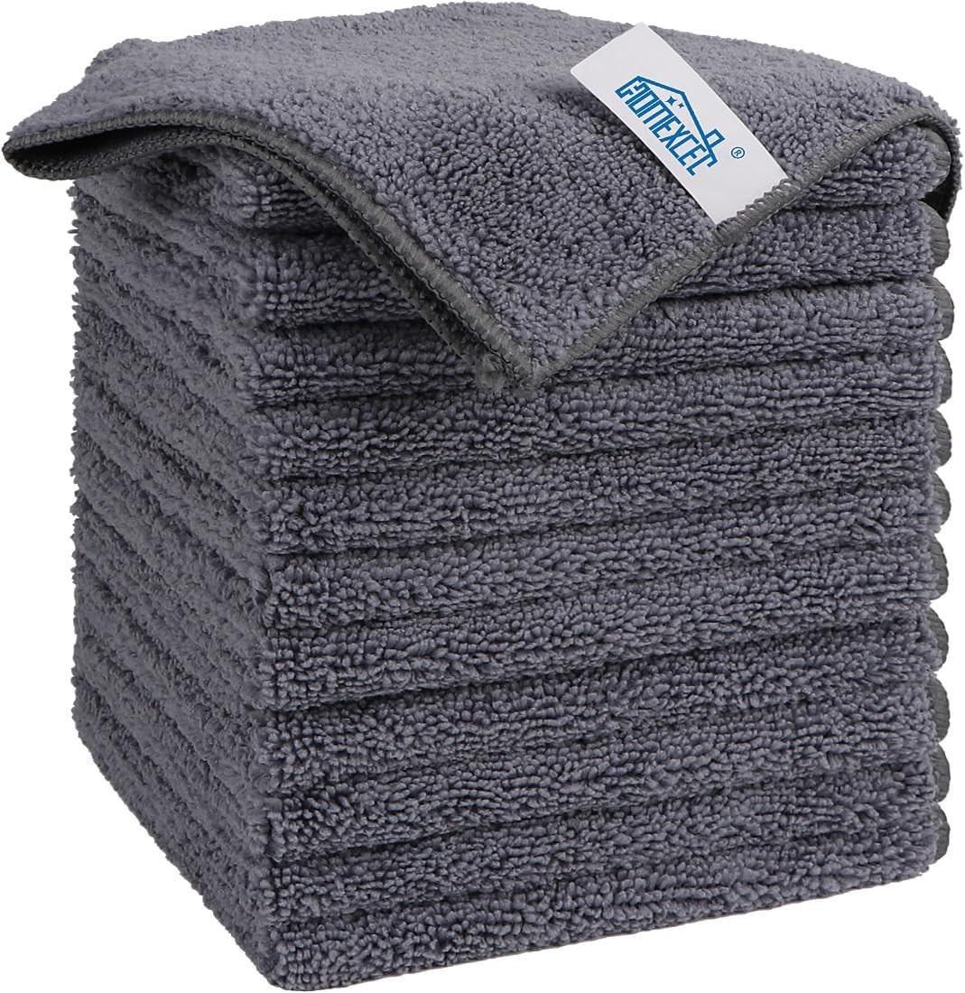 Eco-Friendly 12 Pack Grey Microfiber Cleaning Cloths