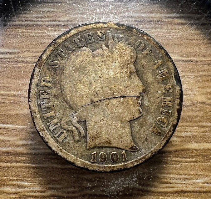 1901-P Barber Dime - Actual Coin Shown - Free Shipping & Tracking INV#513