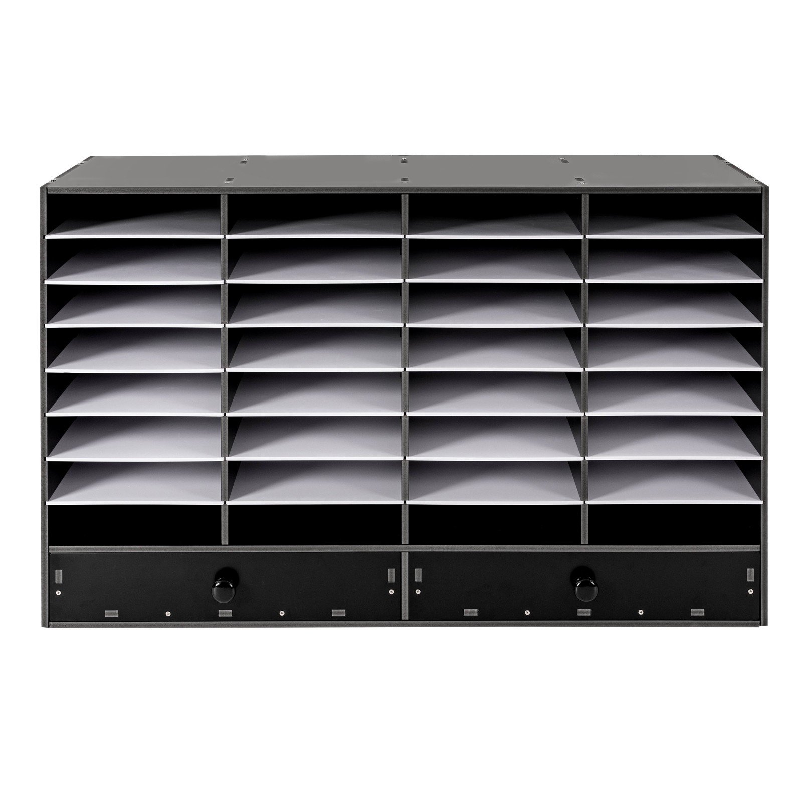 Adjustable Literature Organizer, 32 Compartment with 2 Drawers Home/Office/Class