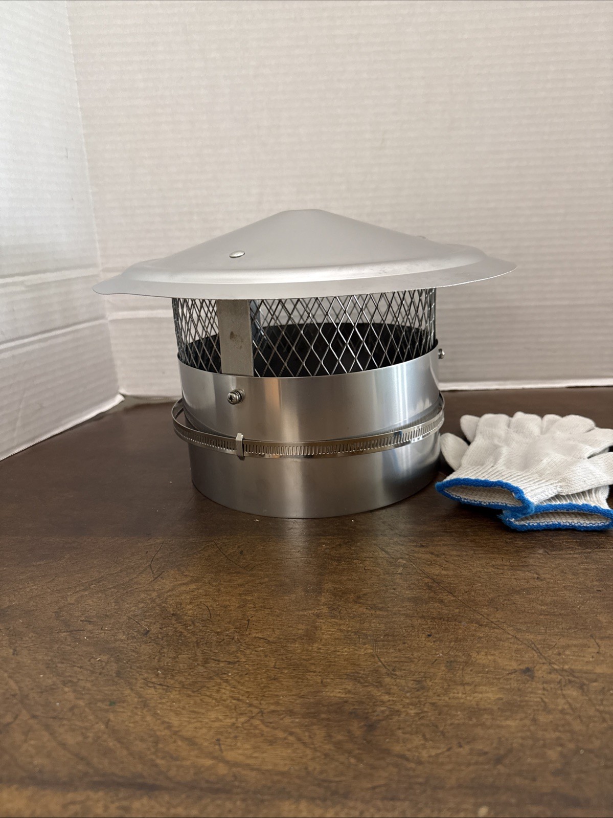 8 In. Chimney Cap 8" Stainless Steel Cone Top Chimney Cap with Screen Adjustable