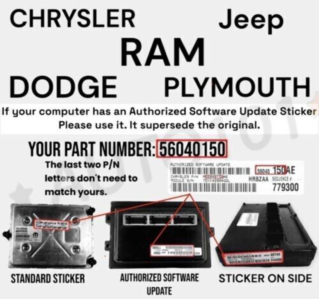 VIN programmed 06 CARAVAN / TOWN & COUNTRY 3.3 Engine Computer 05094655