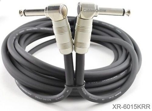 15ft. Kirlin 1/4" Mono Right-Angle Male/Male Instrument Cable, XR-6015KRR