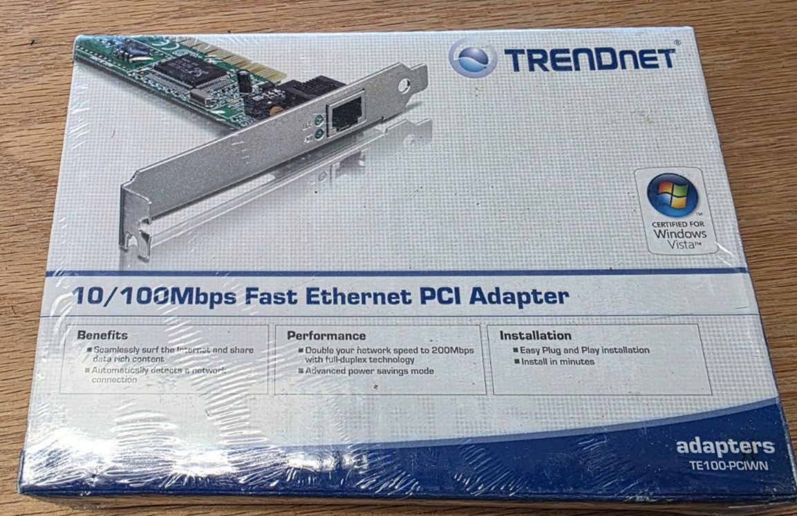 NEW TRENDnet 10/100Mbps RJ45 Fast Ethernet PCI Adapter TE100-PCIWN (Sealed) NIB