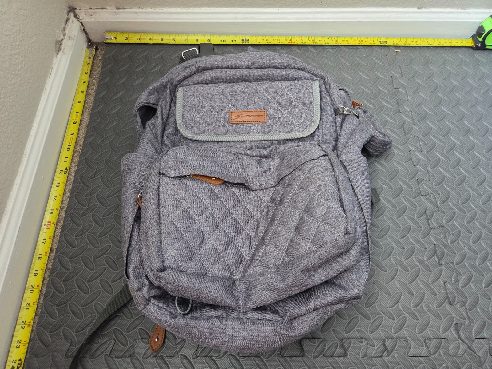 Maelstrom Travel Backpack for Women Men,Laptop Backpack Gray Quilted #S146