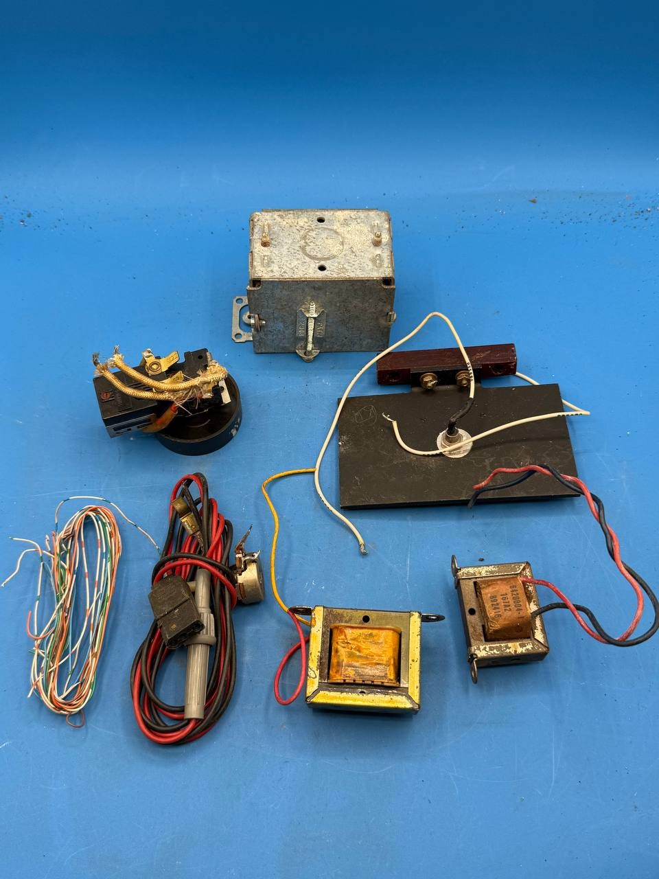 Lot of Vintage Electronic Parts Transformers Switches Wiring RE