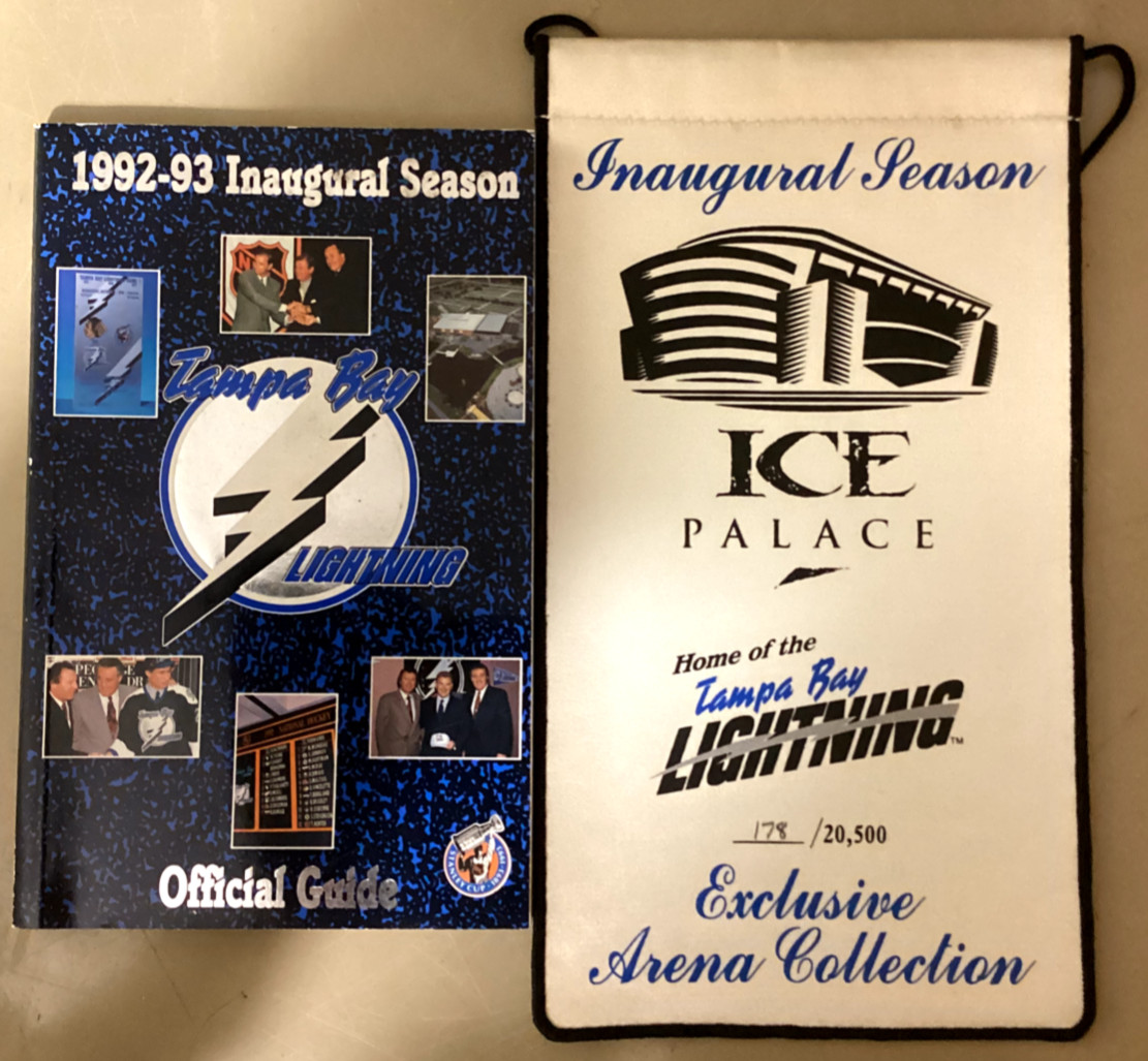 TAMPA BAY LIGHTNING - Inaugural Season Program & Banner Bundle - AUTHENTIC