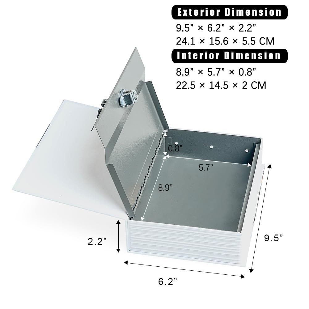 Diversion Book Safe Storage Box (Size 9.5"×6.2"×2.2") With Security Combinati...
