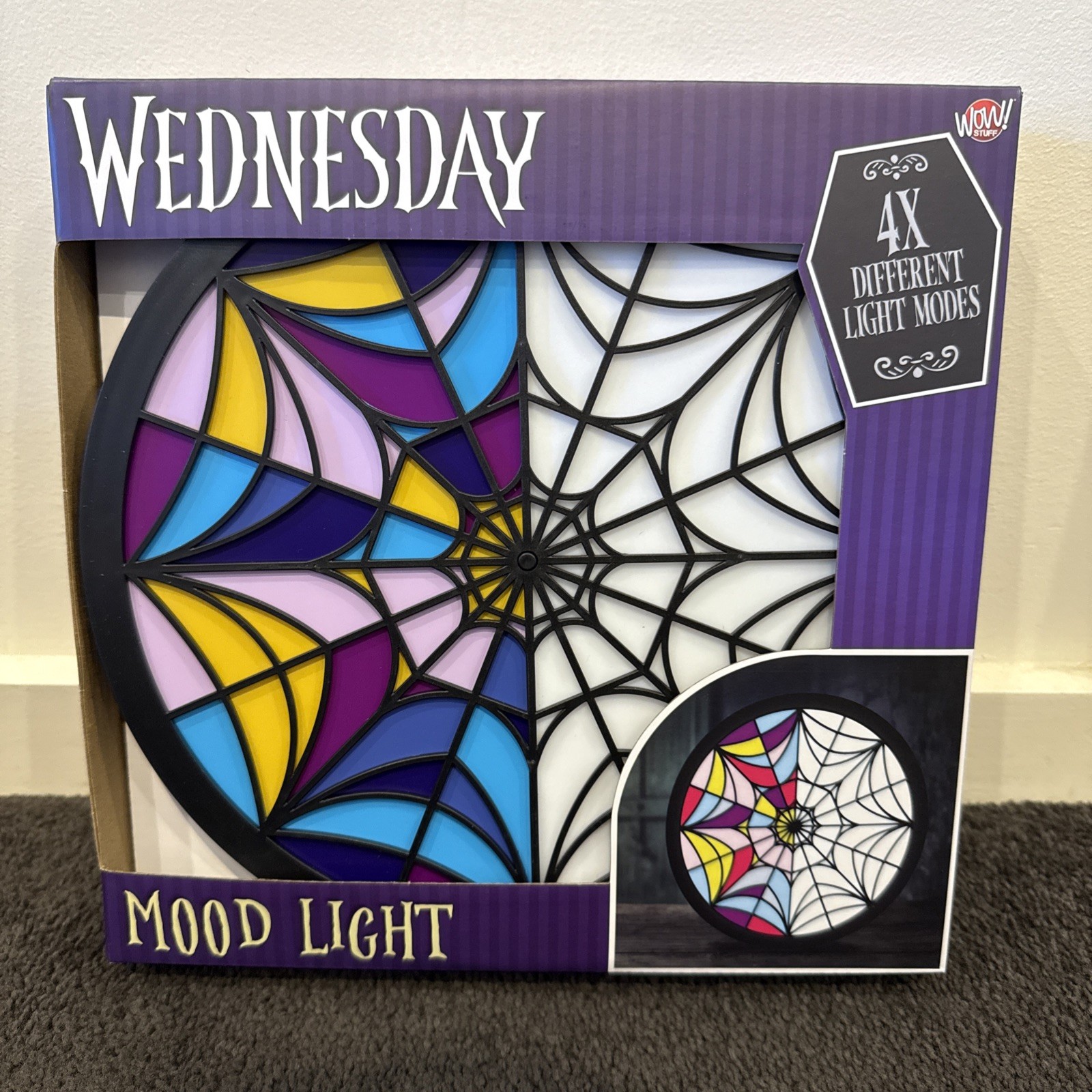 Wednesday Addams Window Spider Web Mood Light TV Series 4 Different Modes BNIB
