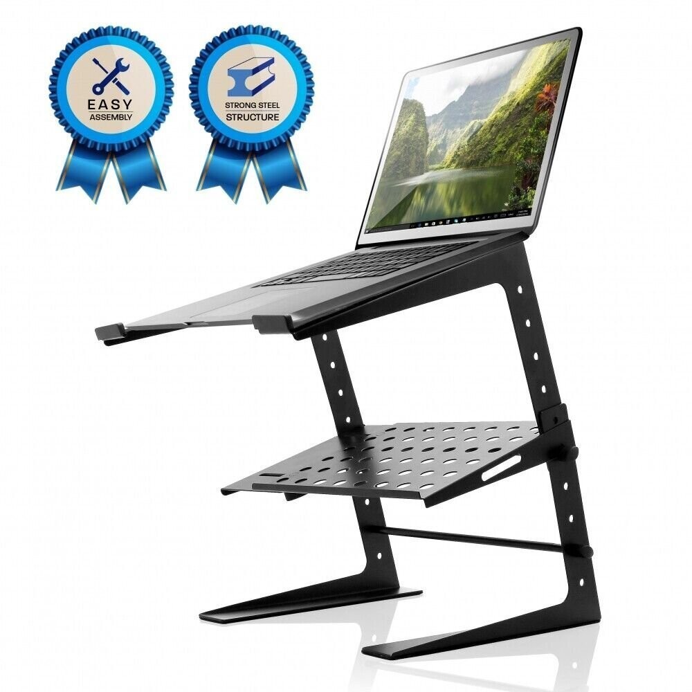 Pyle Portable Adjustable Laptop Stand - 6.3 to 10.9 Inch Standing Table Monitor