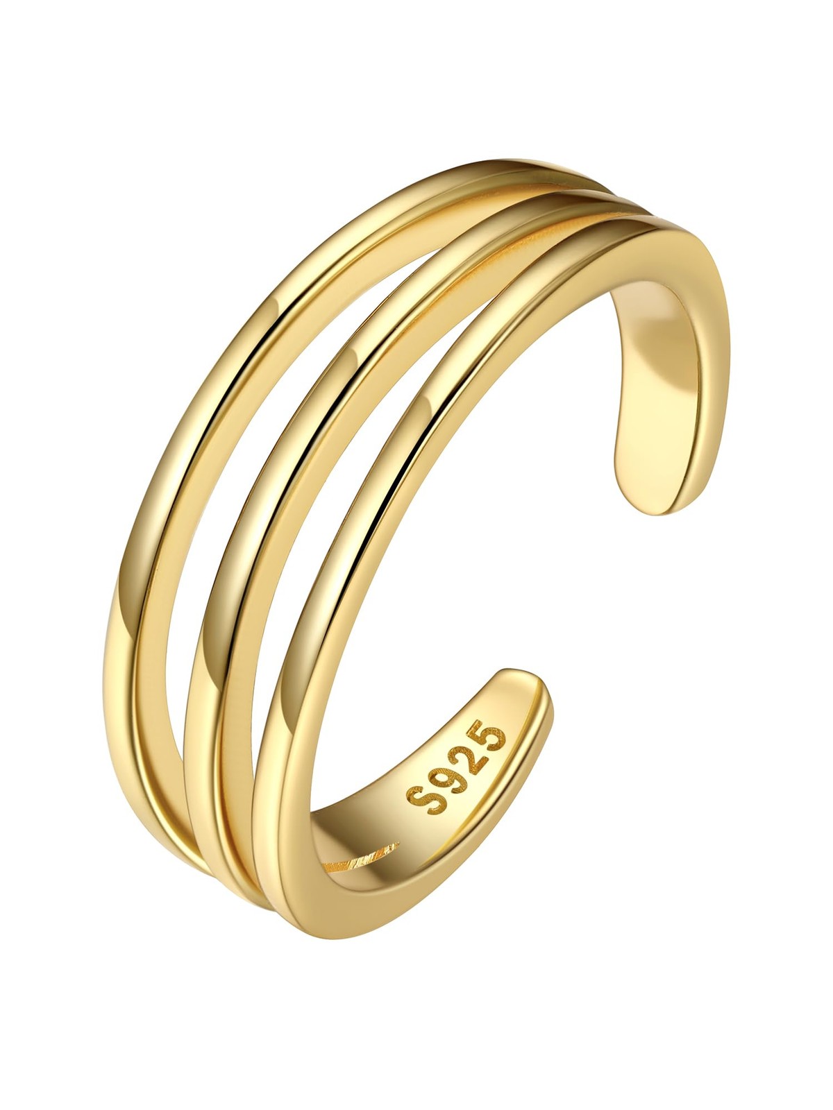 ChicSilver Gold Plated Toe Rings for Women Gold Plated Toe Ring Open Adjustab...