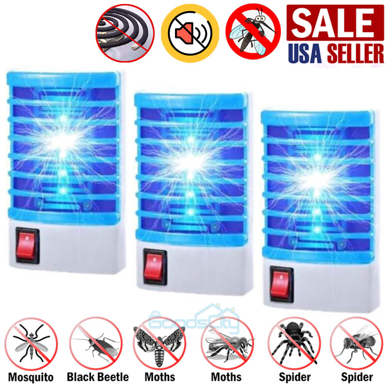 3X Lampara Mosquitos Para Matar Mosca Electrica Trampa De Insectos Mata Insect