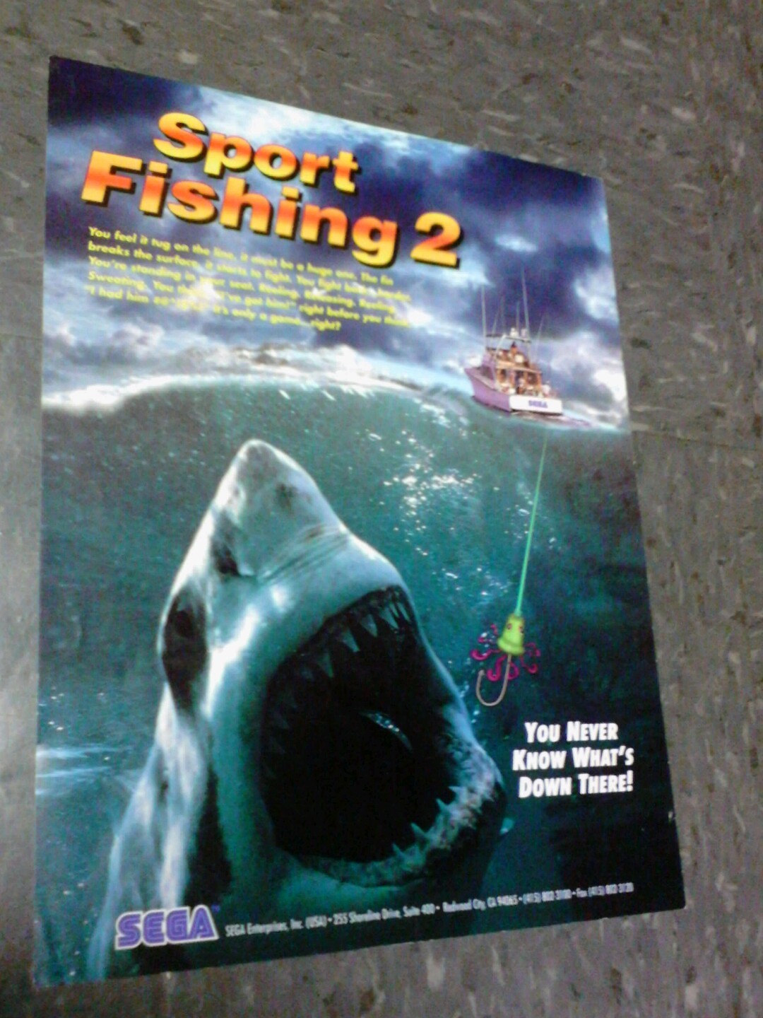Sega SPORT FISHING 2 flyer- good original