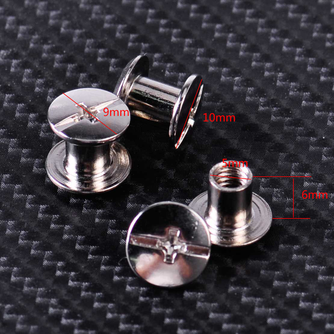 100Pcs Solid Binding Screw Stud Button Nail Rivets Leather Craft Belt Bag Wallet