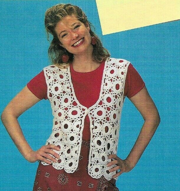 CIRCLE VEST 5 SIZES WOMEN'S DIGEST SIZE CROCHET PATTERN INSTRUCTIONS
