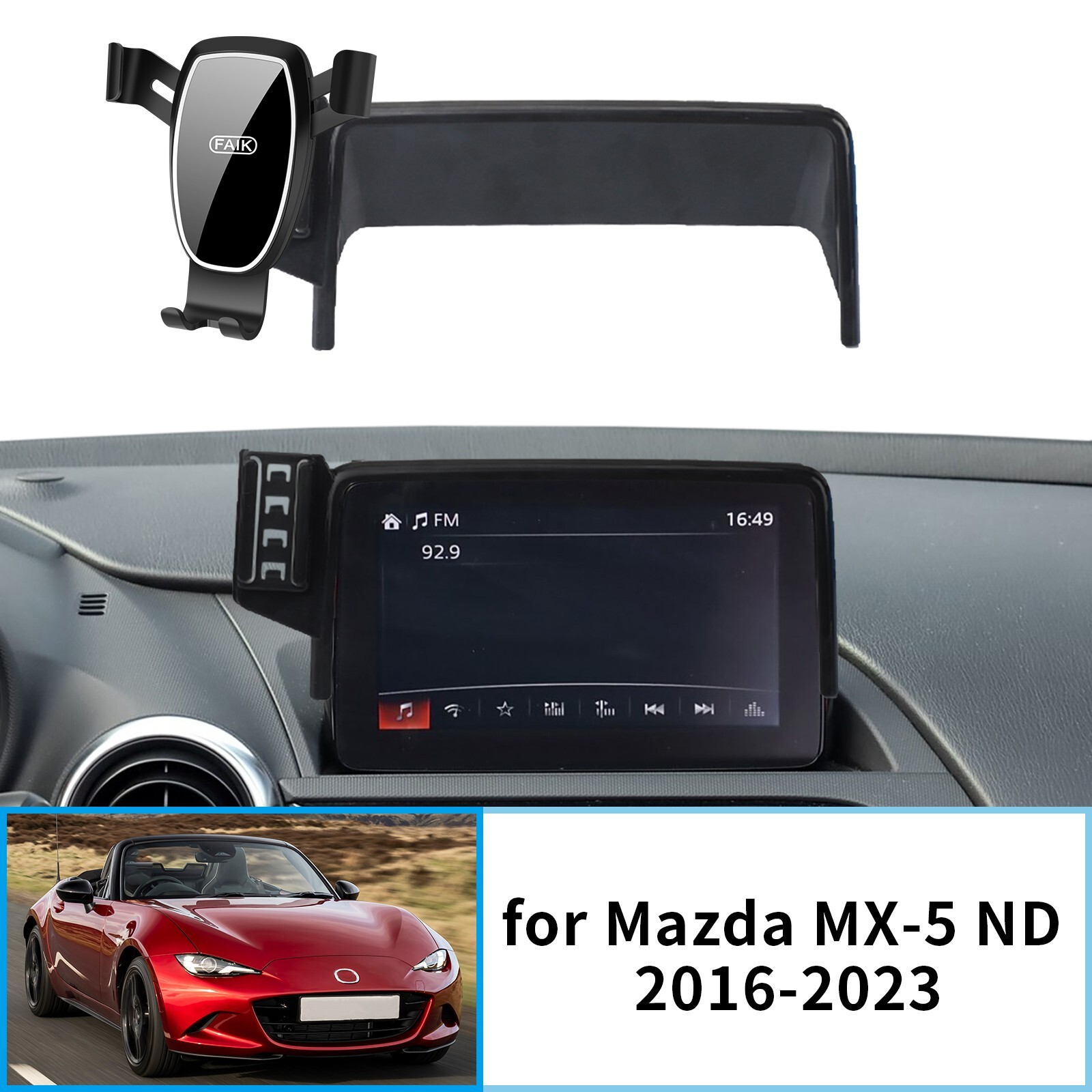 Car Phone Holder for Mazda MX-5 2016-2023 ND MX5 Miata Roadster Gravity Bracket