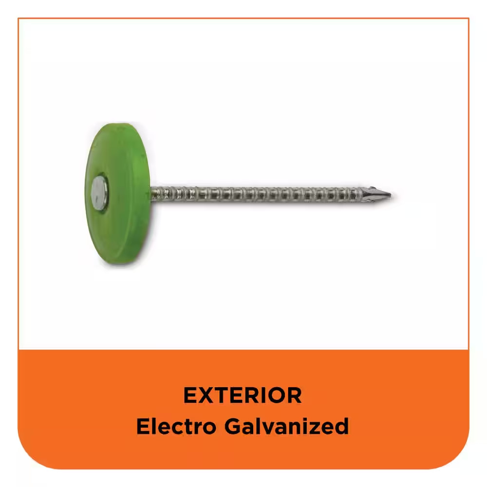 1 In. (2D) Electro Galvanized Ring Shank Nail with Plastic Cap (3000-Count)