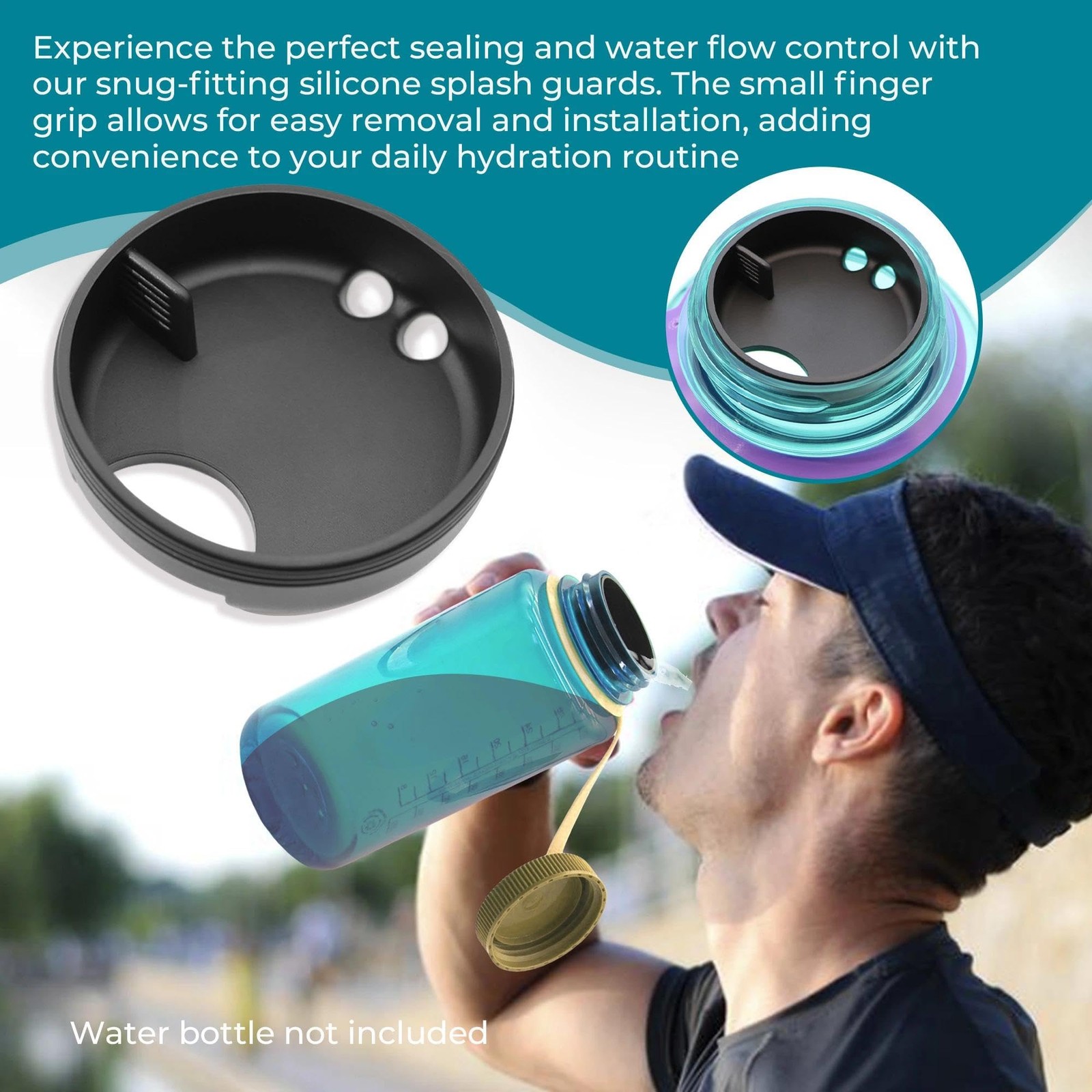 LUTQ 2-Pack Silicone Splashguard Compatible with Splash Guard 32 Oz 53mm Wide...