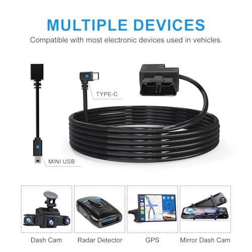 Radar OBD Hardwire Kit for Dash Cam, Millimeter-Wave Motion Detection, Plug &