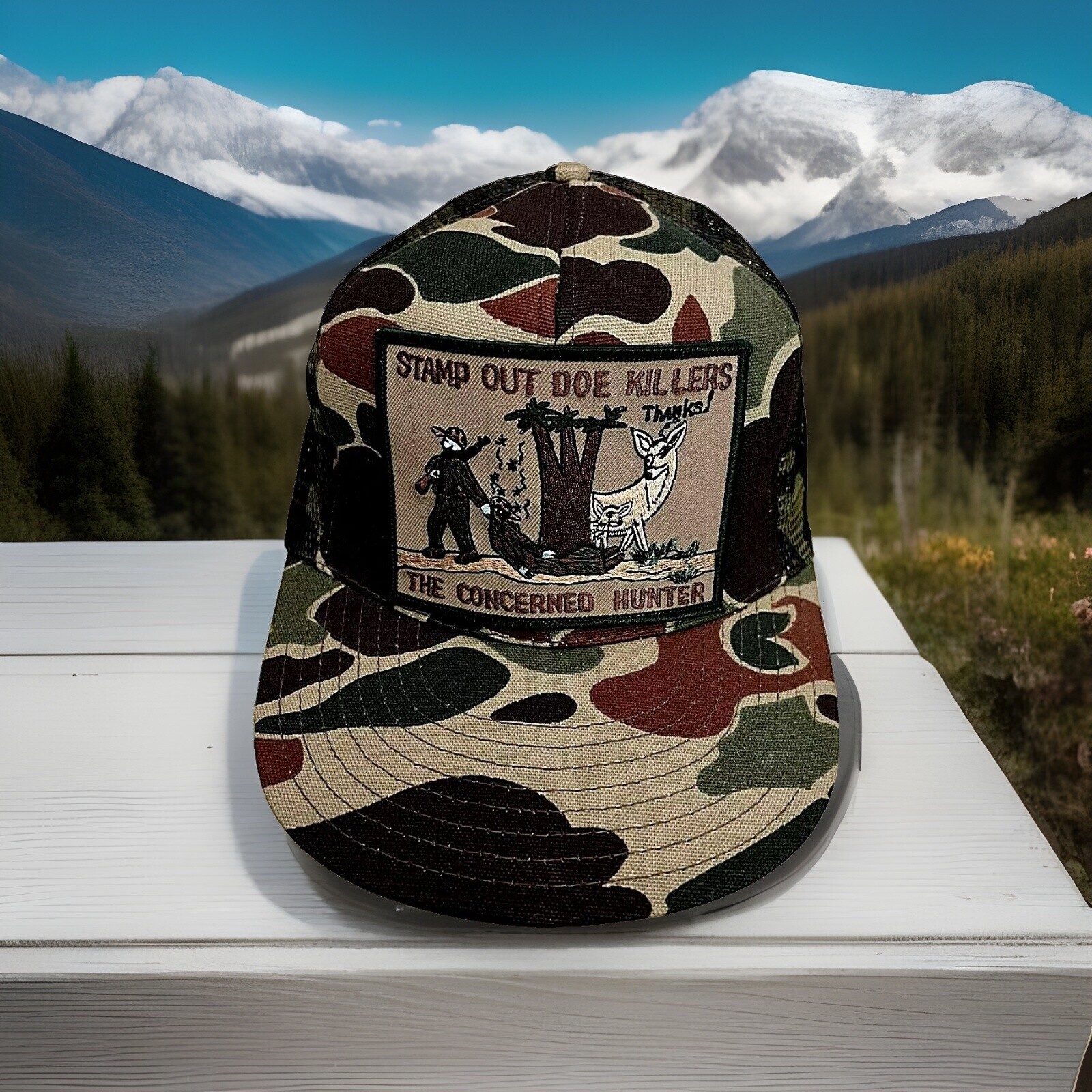 Stamp Out Doe Killers CAMO Snapback Mesh Back Cap by Reynolds USA New Hunting