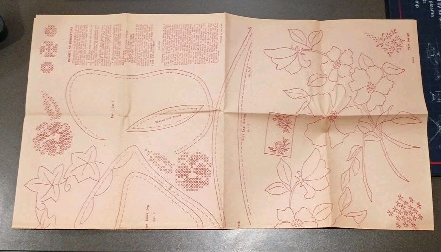 VTG Workbasket Embroidery Transfer Pattern 2966 Elephant, Chair Set Ivy UNCUT