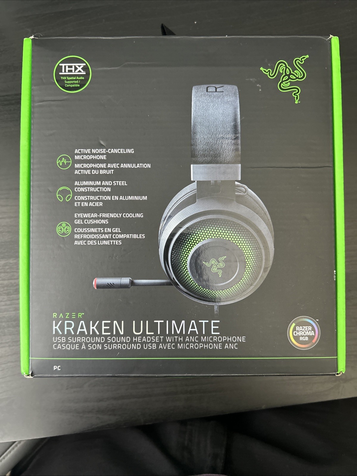 Razer Kraken Ultimate RC30-026901 Wired Gaming Headset Surround Sound [Untested]
