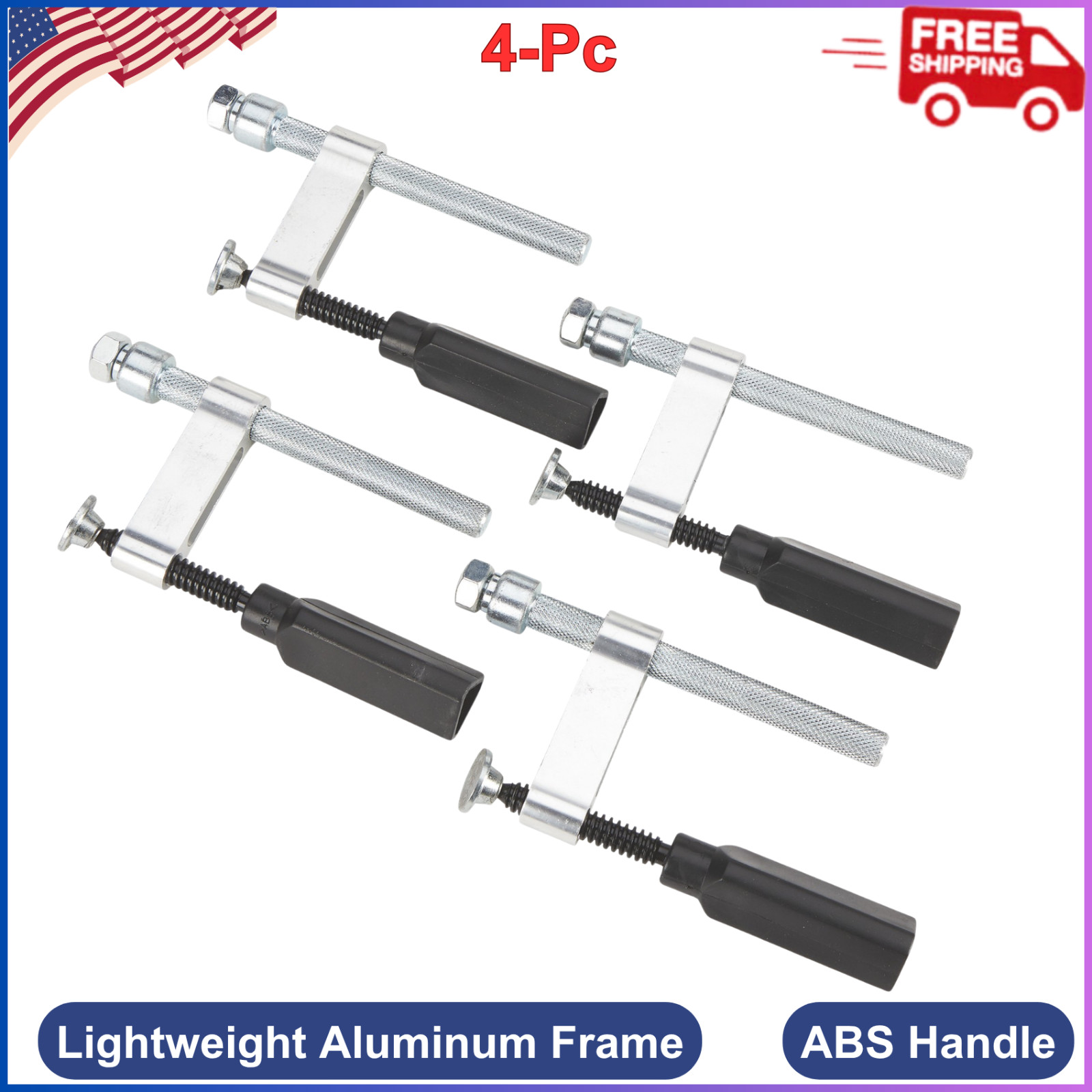 Klutch Welding Table Clamp Kit, 4-Pc., Lightweight Aluminum Frame And Abs Handle