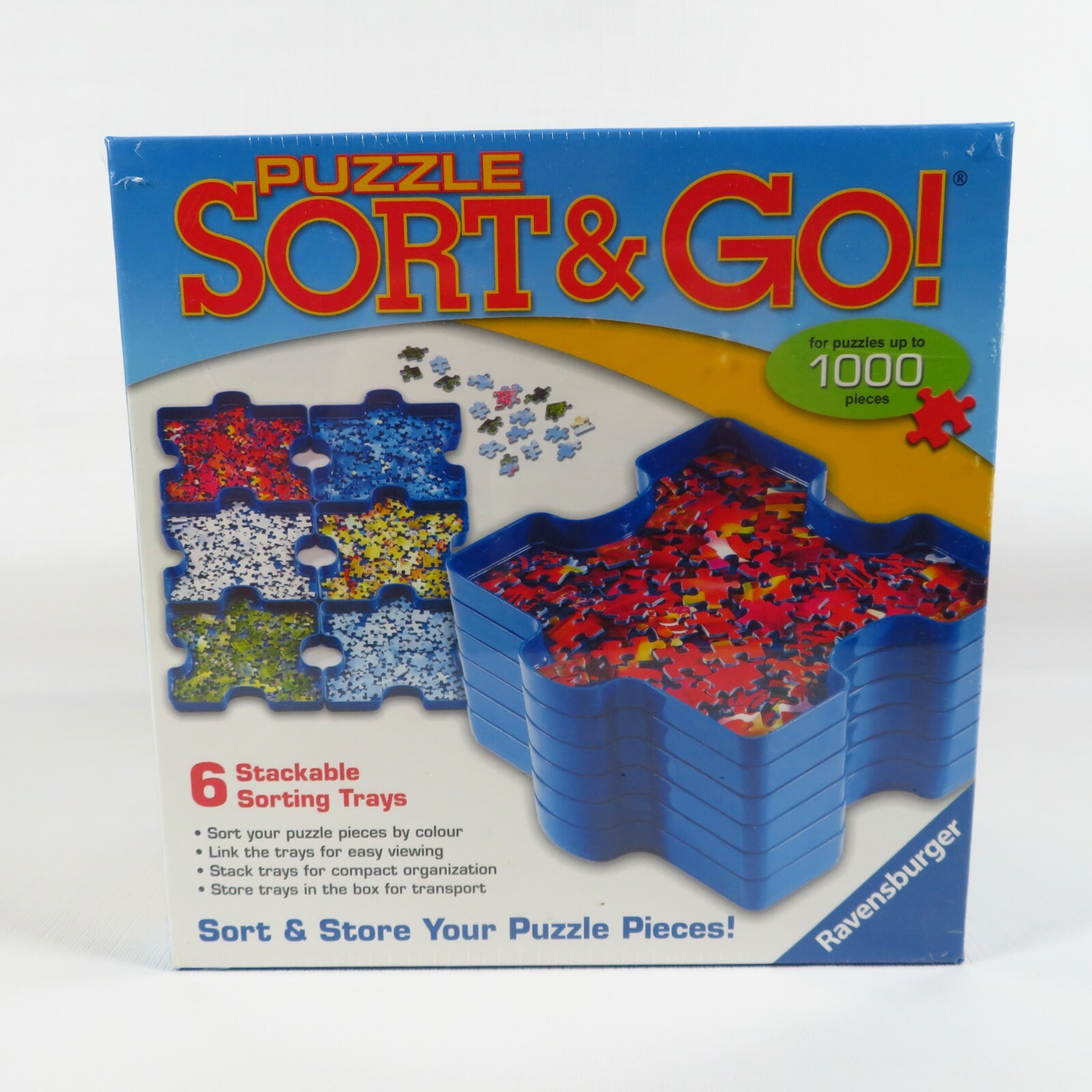 Ravensburger Puzzle Sort And Go 1000 Pieces 6 Stackable Sorting Trays NEW