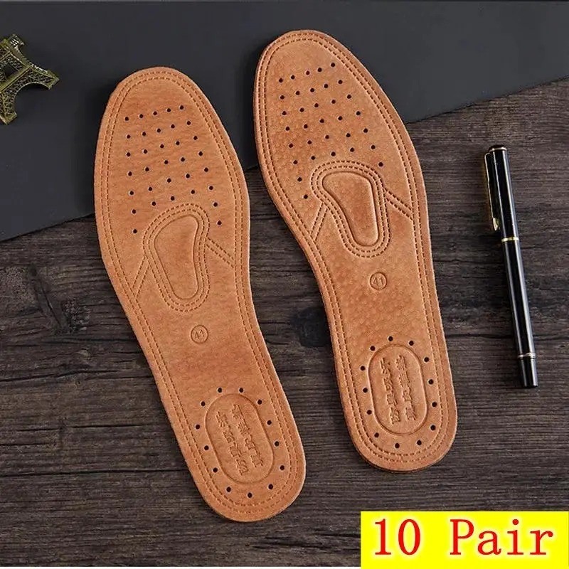 Real Cowhide Insole Leather Shoes Boots Shoe Inserts Soft Breathable Deodorant A