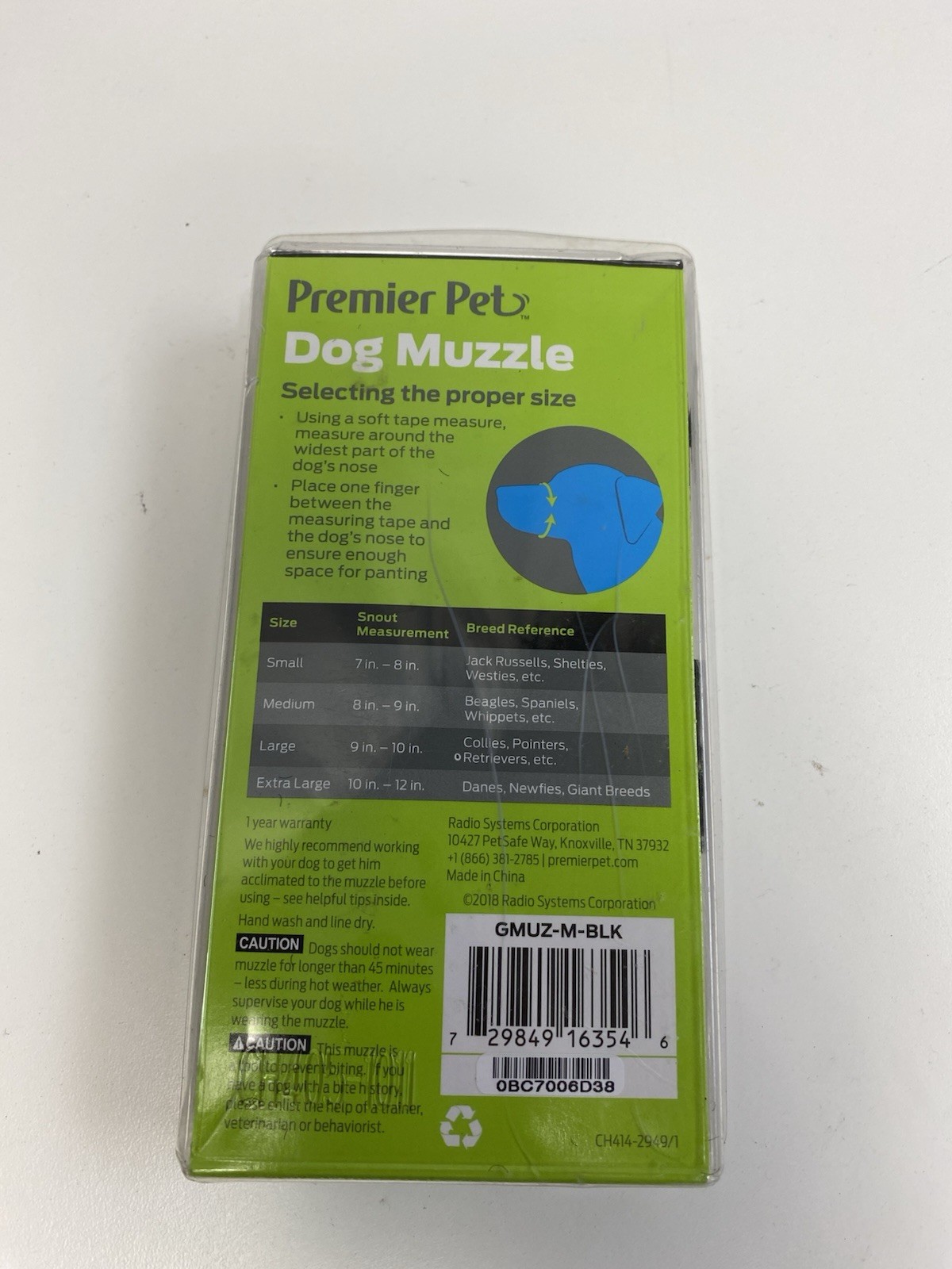 NEW Premier Pet Size M Dog Muzzle AH DOG CONSTRAINT MOUTH MUZZLE