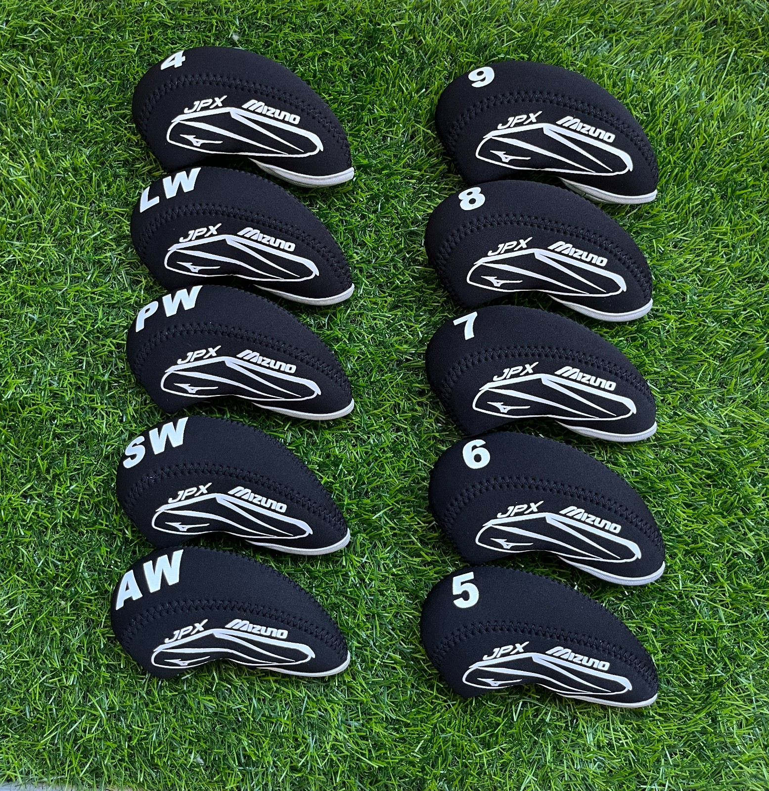 “10Pcs” Golf Iron Head Covers For Mizuno JPX Style Headcover Black 4-9-APSL