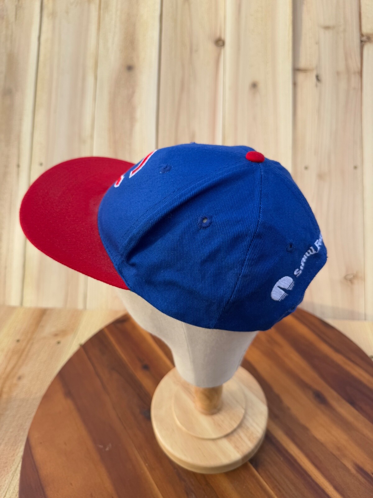Chicago Cubs Flatbill Strapback Baseball Blue Cap Hat Red Bill Adjustable OSFM