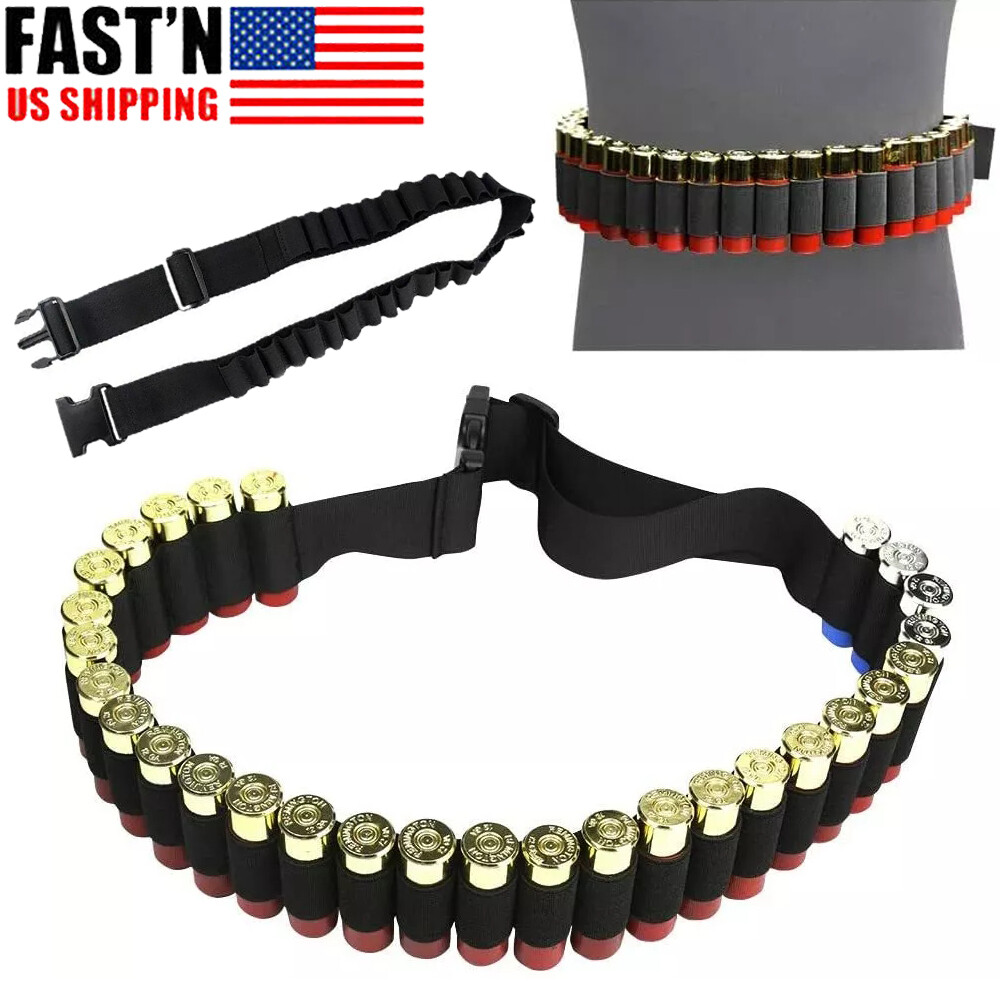 29 Rounds Tactical Shotshell Holder Ammunition Belt Bandolier Shell Ammo Pouch