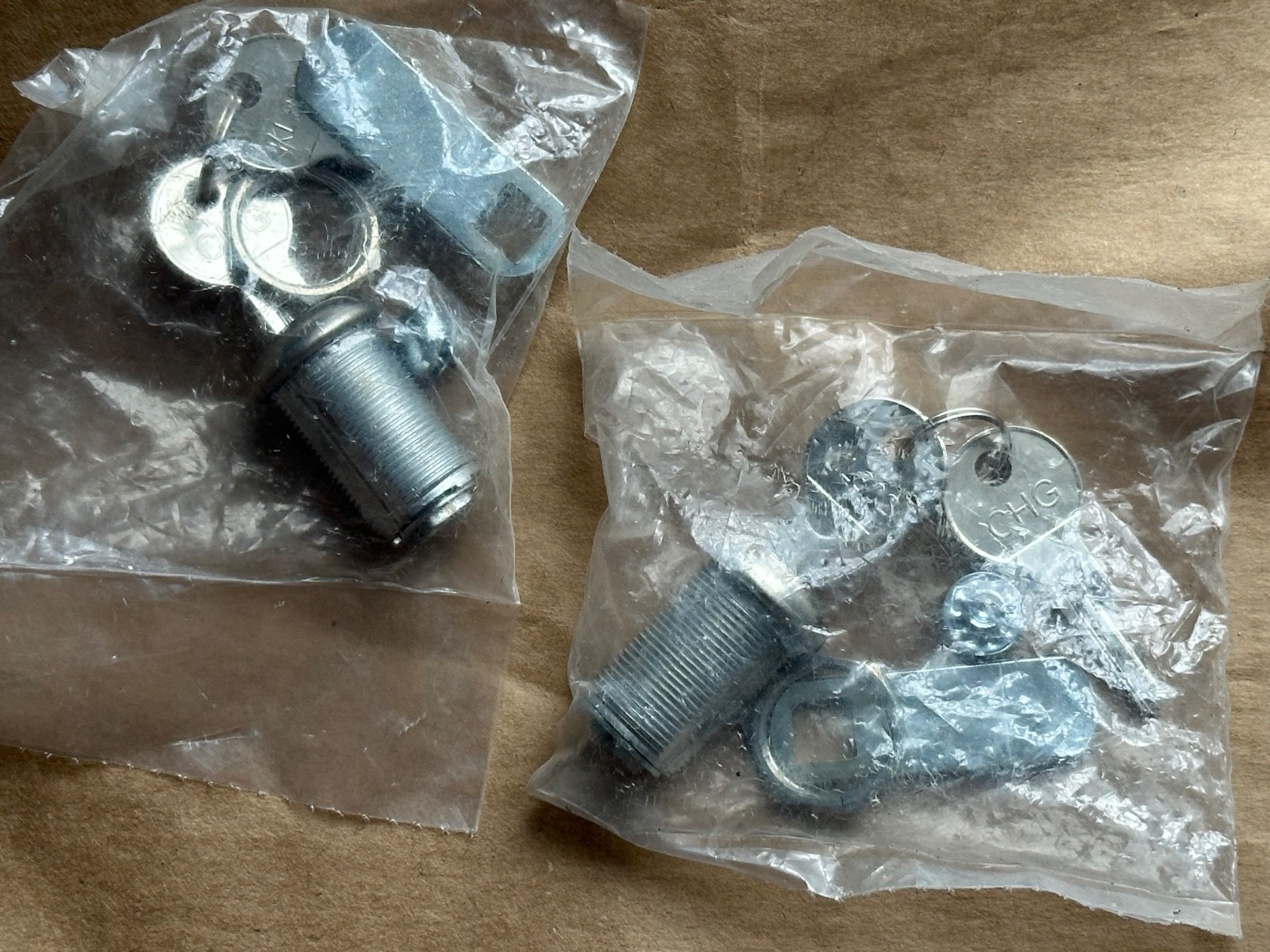 Lot of 2 New Chicago CHG KL802 Lock and Matching Key Set Cylinder Cam