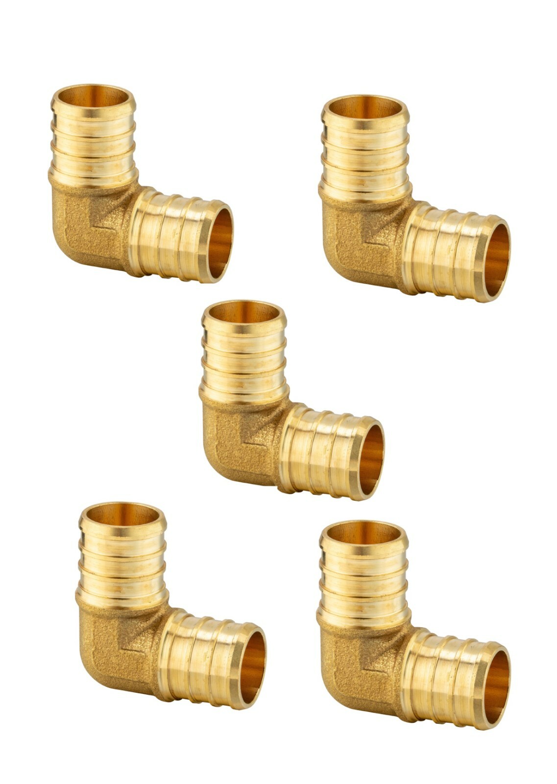 5 PCS Pex 1" X 1 " 90 Degree Elbow Barb Crimp Brass Fittings,Lead Free Certified