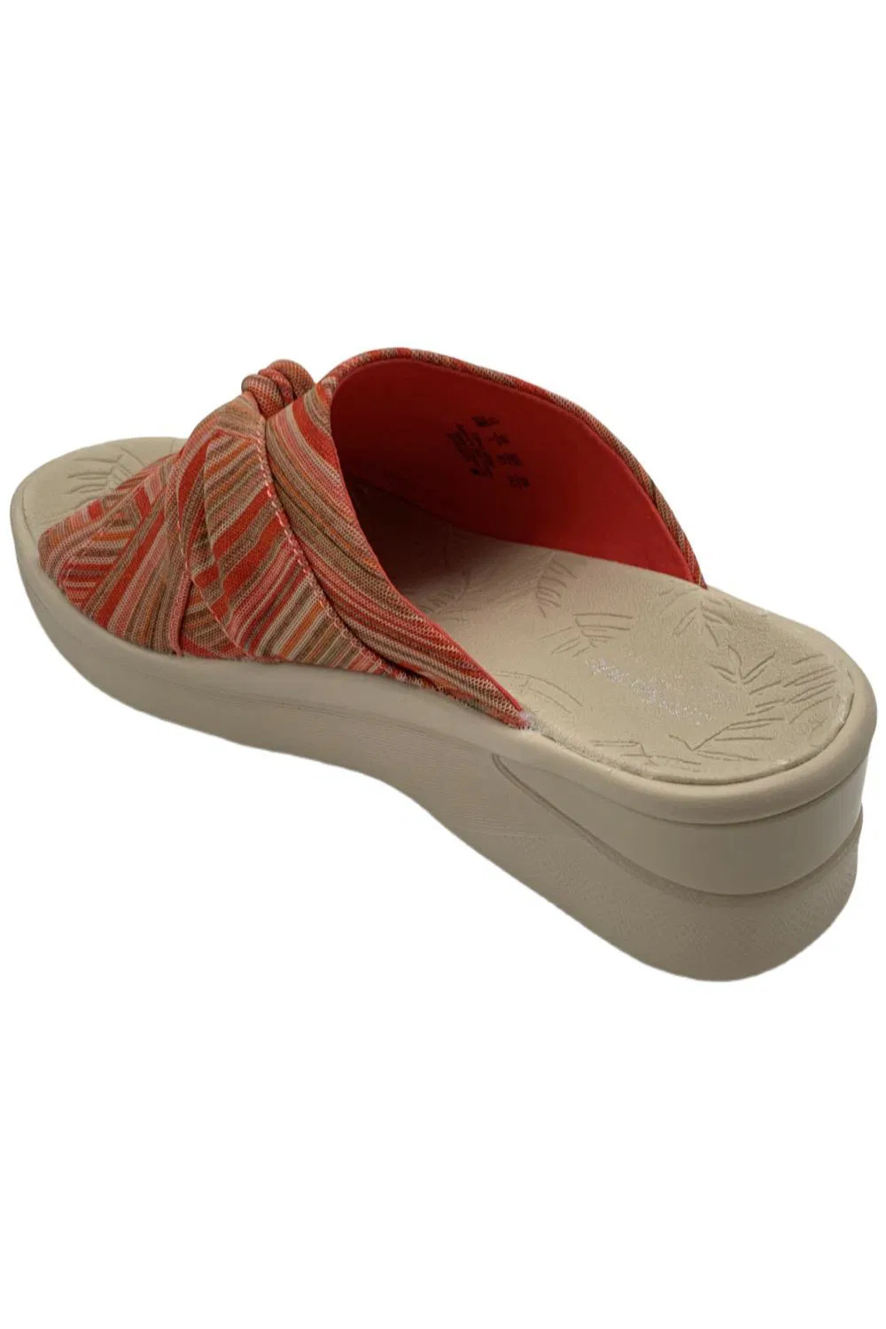 Bzees Women's Sandbar Fabric Knotted Sandal Coral Multi