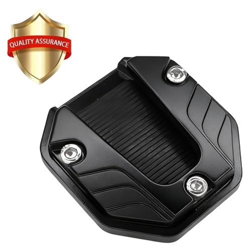 Motorcycle Kickstand Pad, Aluminium Alloy Kickstand Side Stand Extension BLACK