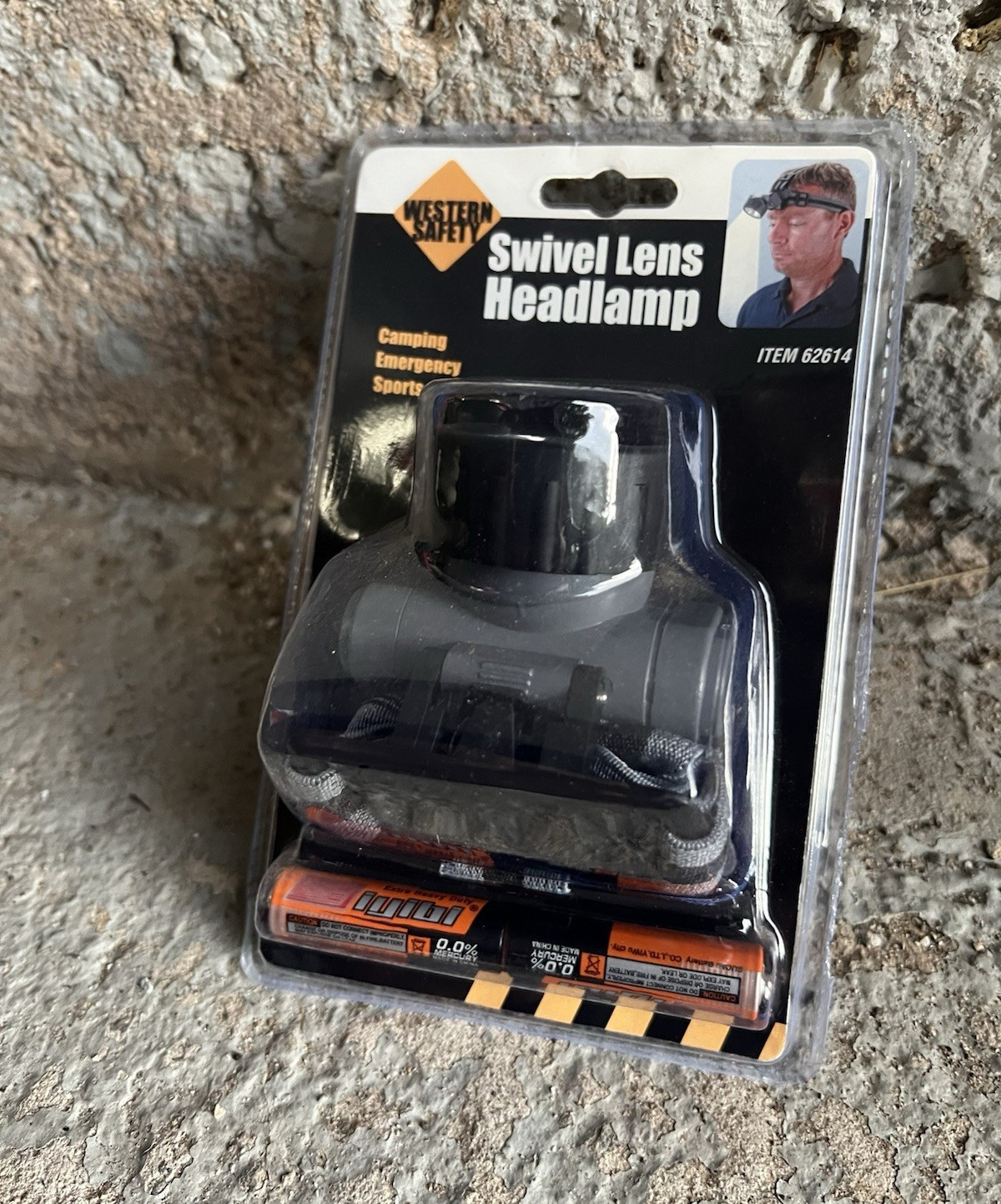 Western Safety Swivel Lens LED Headlamp 50 Lumens IP44 w/2 AA Batteries 62614