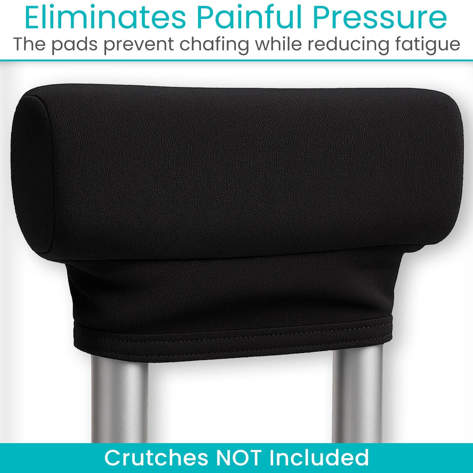 Vive Premium Crutch Pads & Hand Grips - 2 Count (Pack of 1), Black