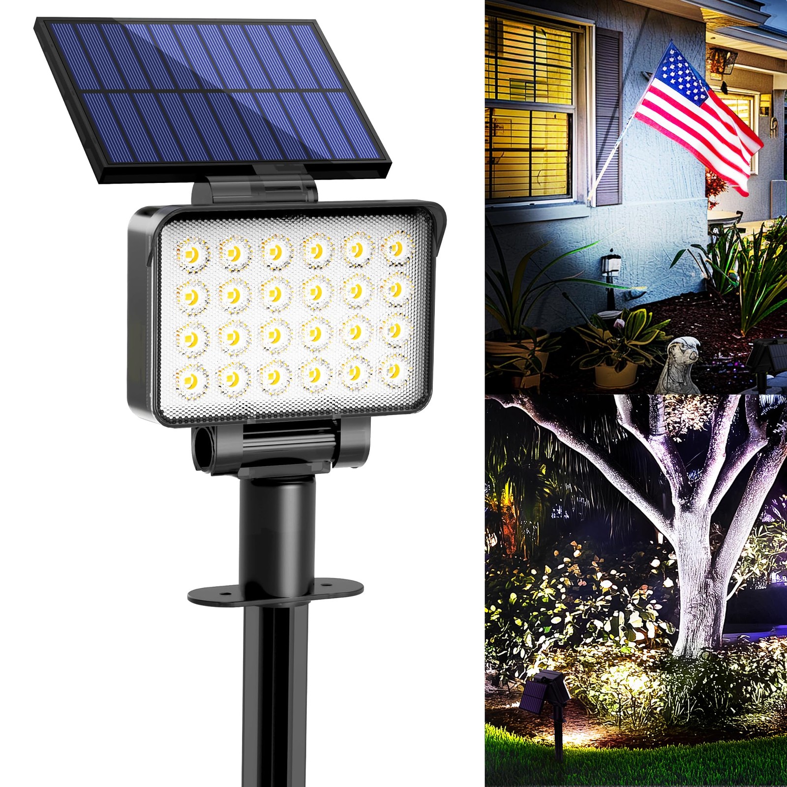 Solar Spot Lights Outdoor Waterproof, Spotlights 1 1 Pack, Cool White