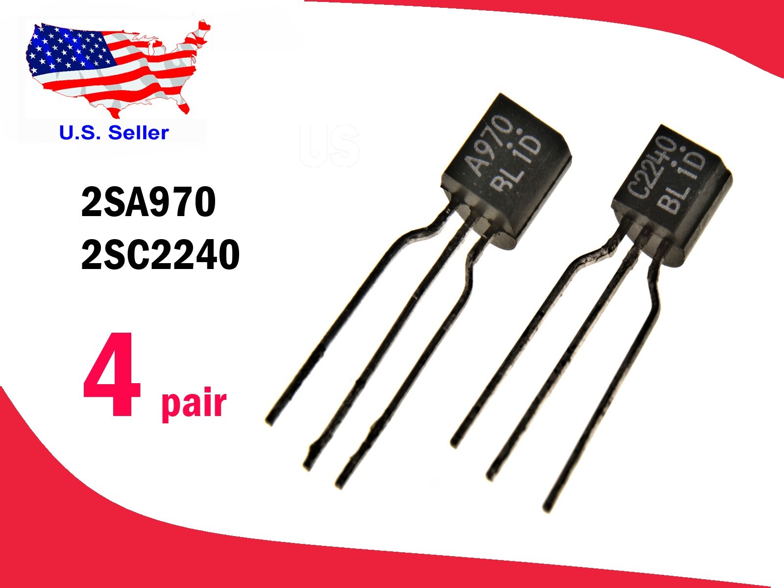 2SA970 & 2SC2240 (4 pair) Transistors - Free & Fast shipping