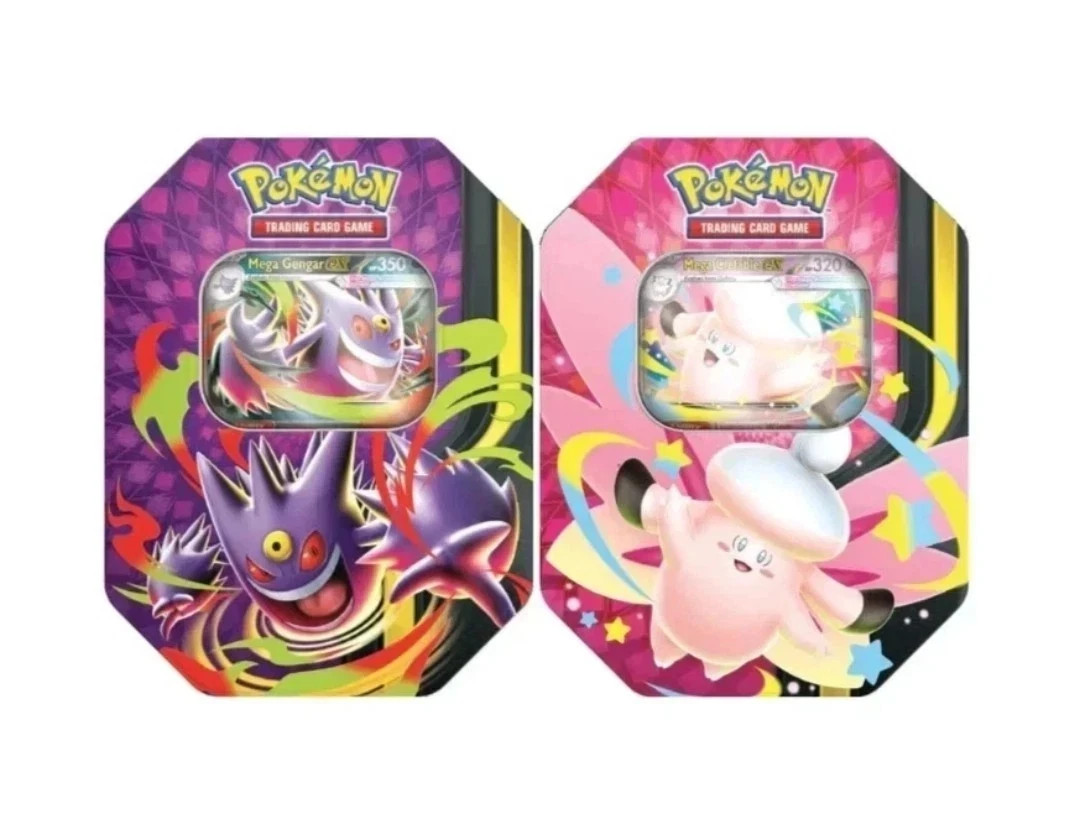 Pokemon Mega Moonlit Tin Mega Clefable and Gengar set of 2 Tins Sealed