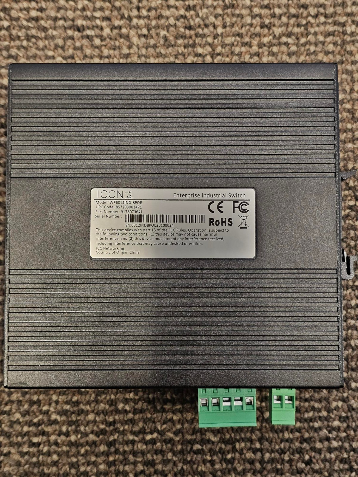 ICC Networking POE Switch WP6012IND-8POE Part Number 9178073641