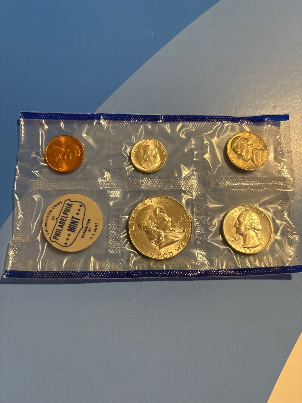 1962 Philadelphia US Mint Set Original Cello Packing