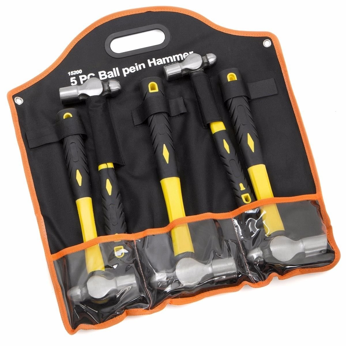 5-Pieces Ball Pein Hammer Set (8, 12, 16, 24, 32 ounce) Fiberglass & Carbon S...